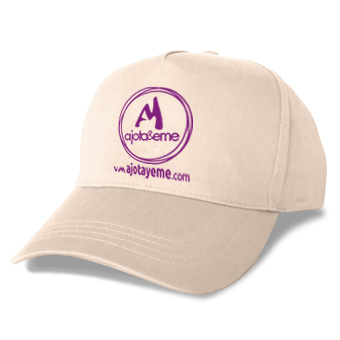 Gorras Beige 6 Paneles Cierre de Velcro